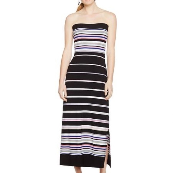 NWT White House Black Market Maxi Dress Convertible Skirt Strapless Stripe WHBM - Picture 1 of 15